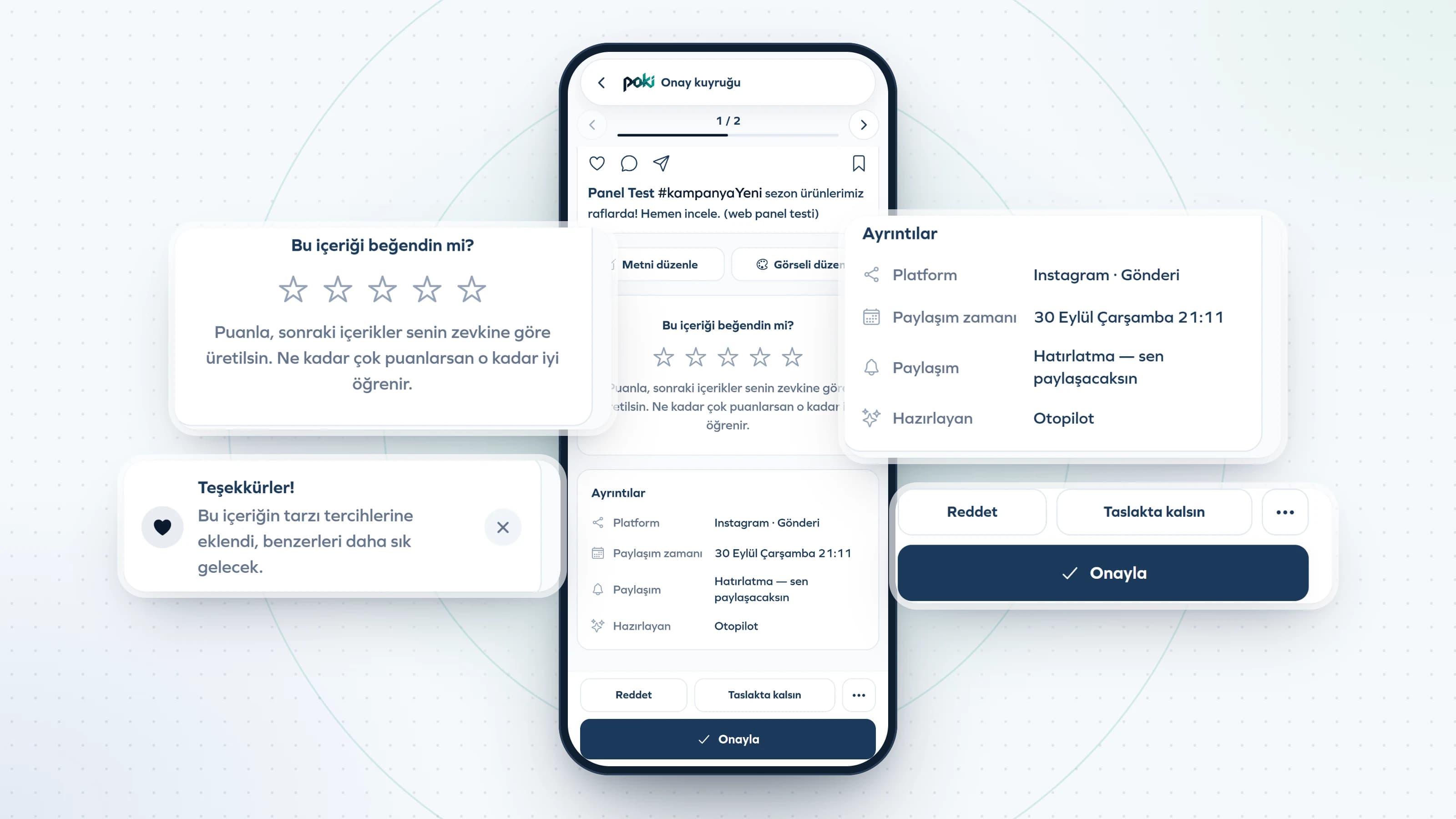 Approval queue: star rating, details and the Approve button